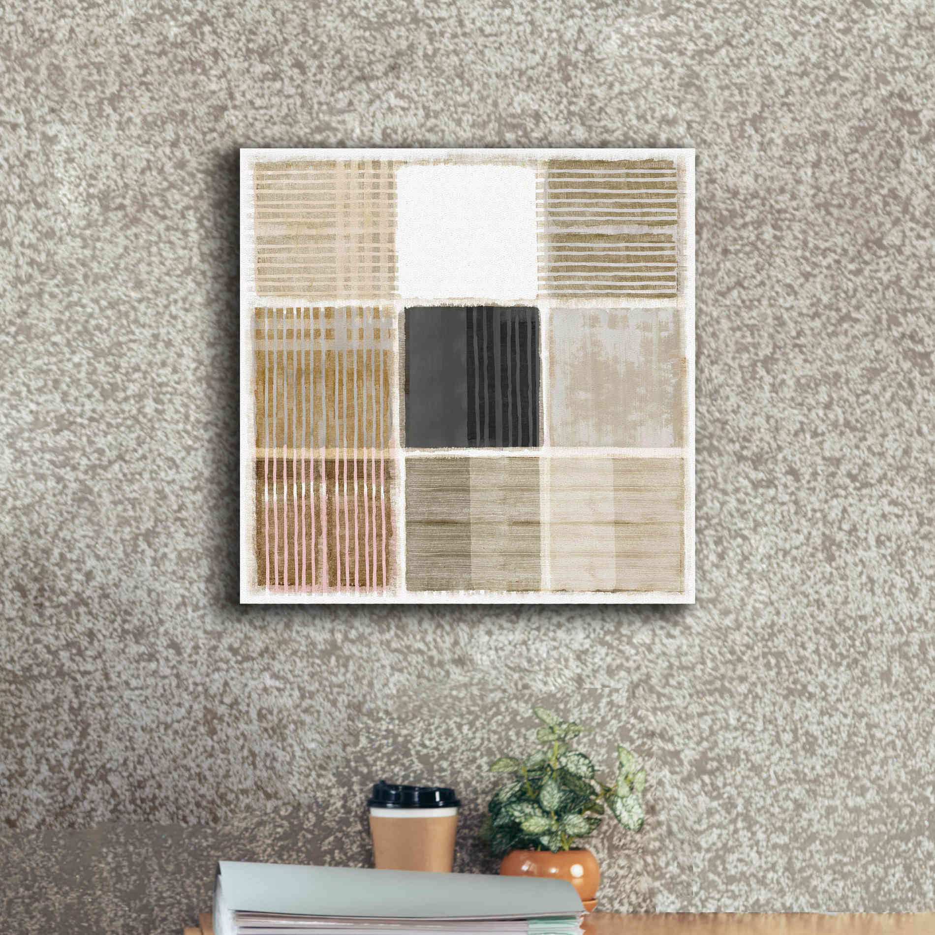 'Natural Patchwork I' by Flora Kouta Giclee Canvas Wall Art,18 x 18