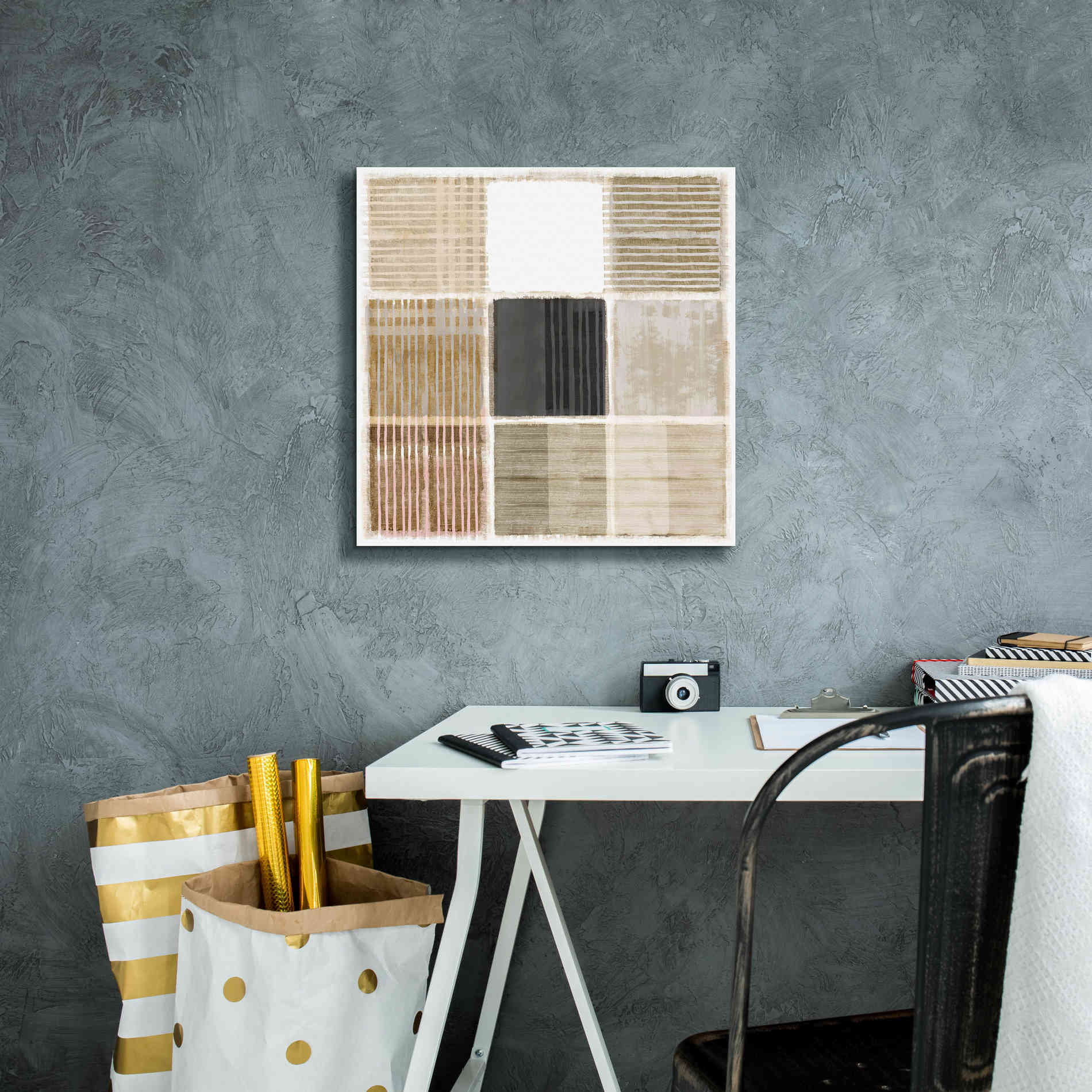 'Natural Patchwork I' by Flora Kouta Giclee Canvas Wall Art,18 x 18