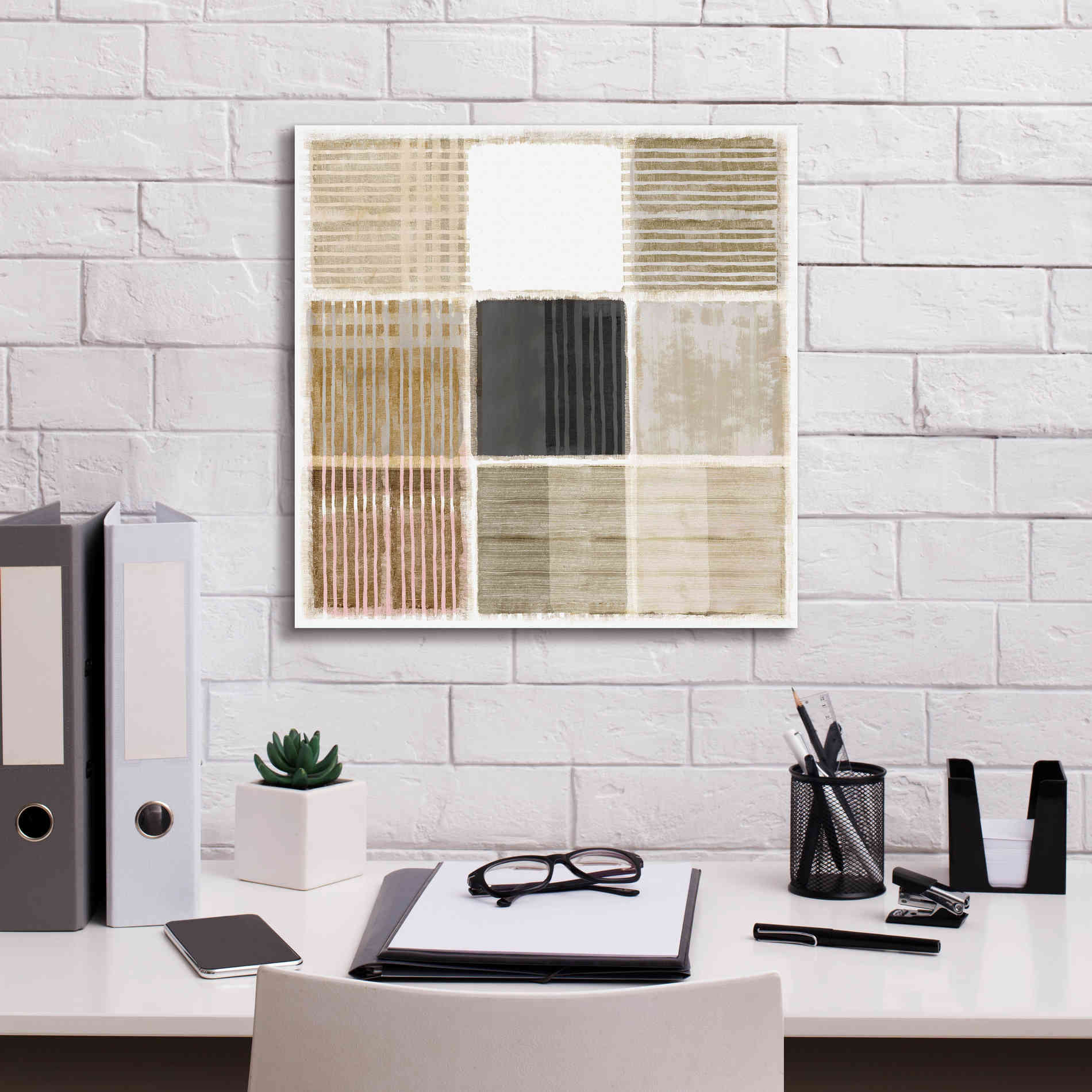 'Natural Patchwork I' by Flora Kouta Giclee Canvas Wall Art,18 x 18