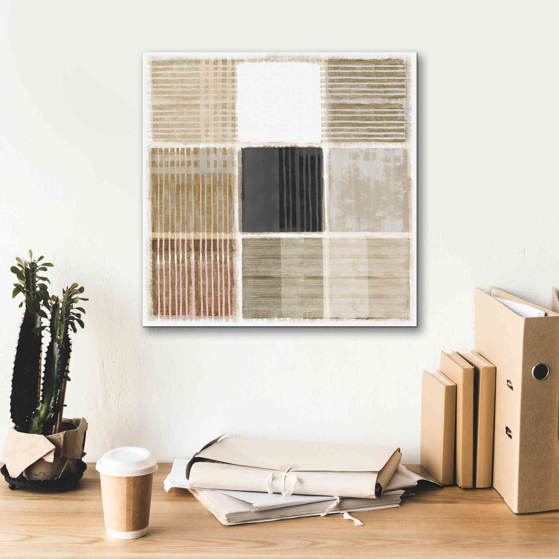 'Natural Patchwork I' by Flora Kouta Giclee Canvas Wall Art,18 x 18