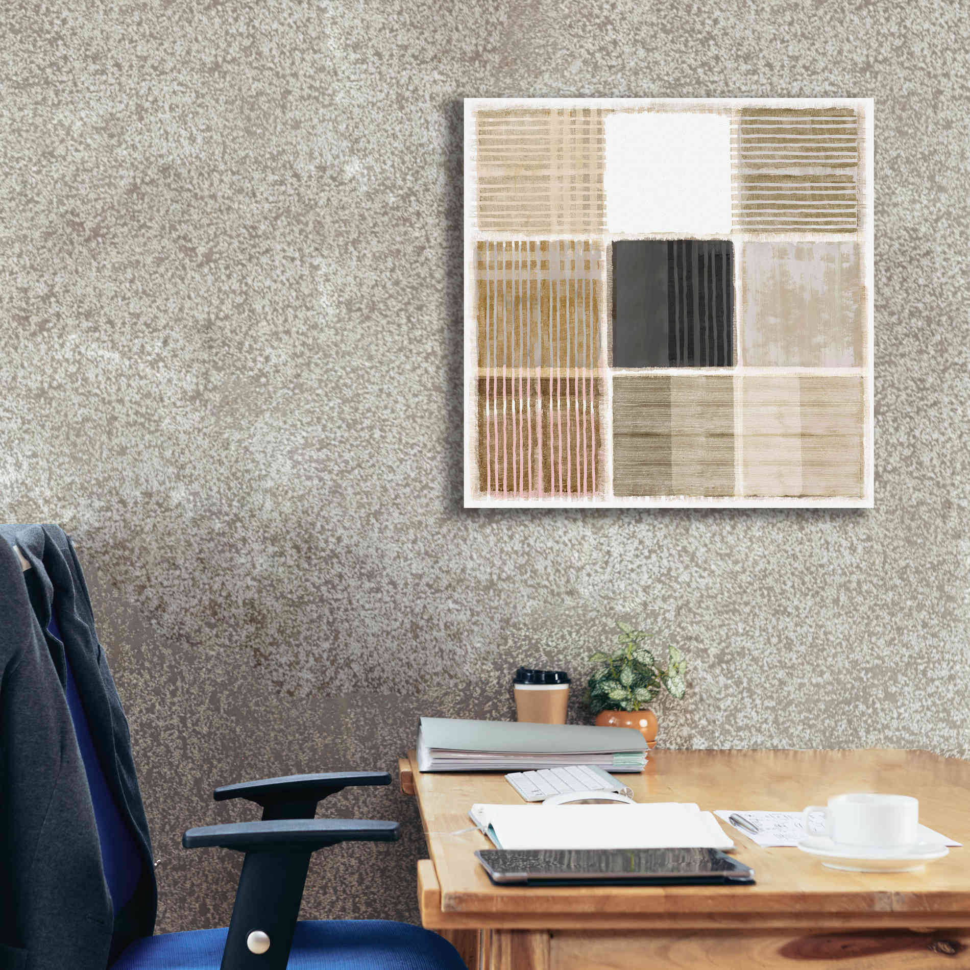 'Natural Patchwork I' by Flora Kouta Giclee Canvas Wall Art,26 x 26