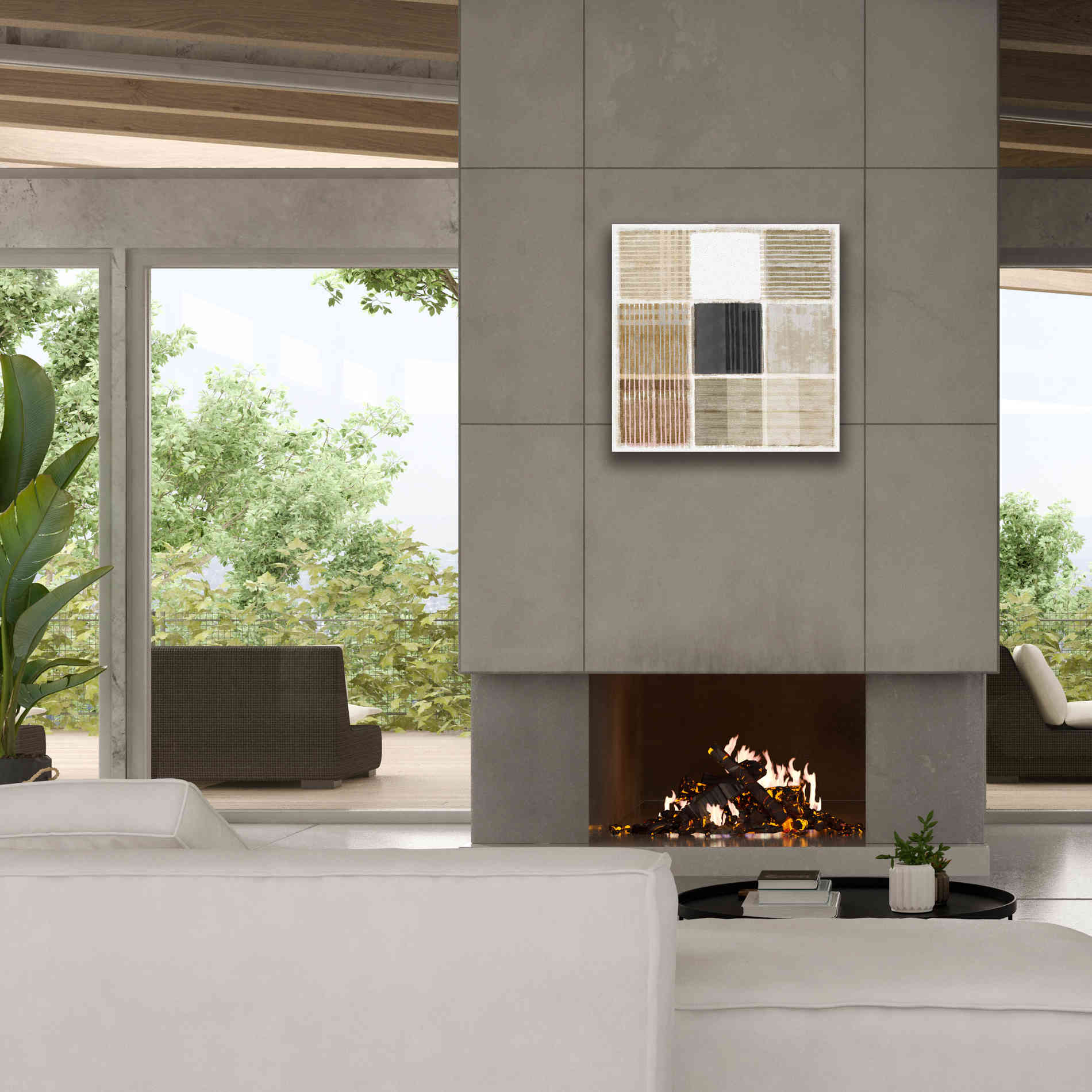 'Natural Patchwork I' by Flora Kouta Giclee Canvas Wall Art,26 x 26