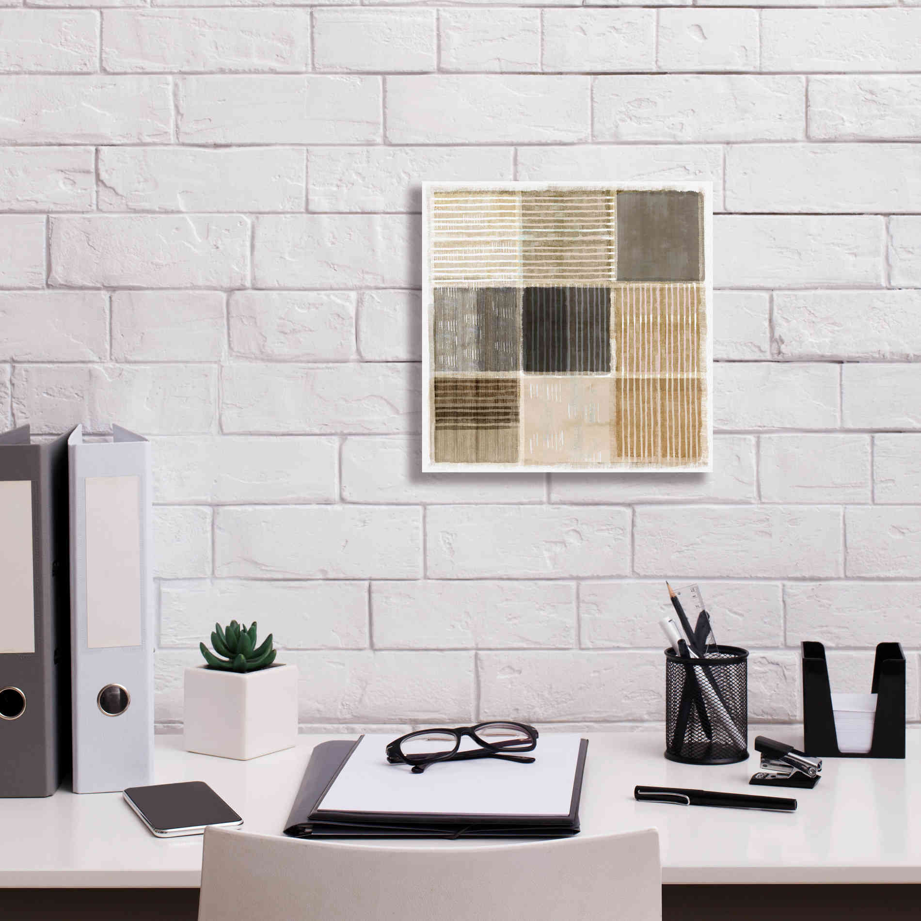 'Natural Patchwork II' by Flora Kouta Giclee Canvas Wall Art,12 x 12