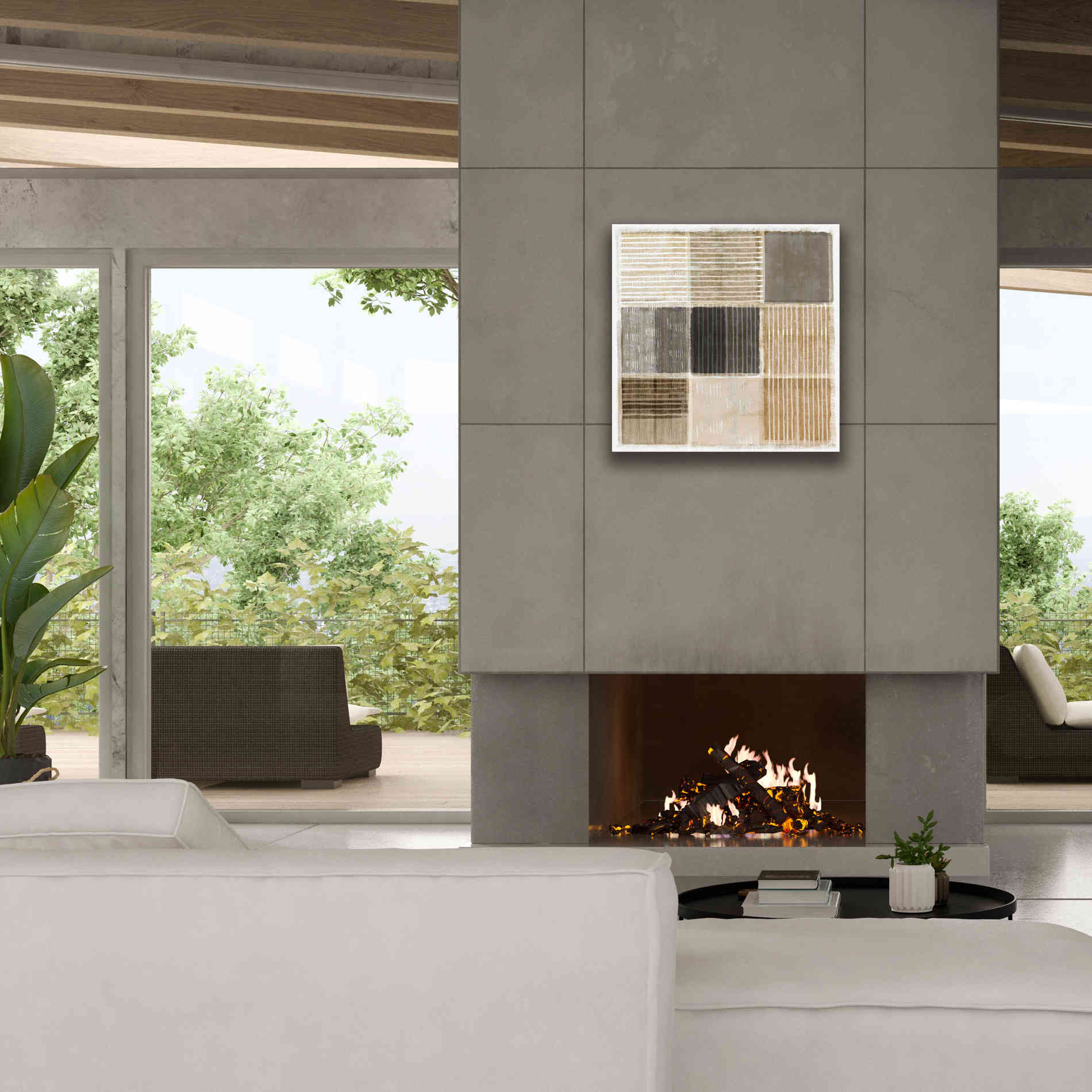 'Natural Patchwork II' by Flora Kouta Giclee Canvas Wall Art,26 x 26