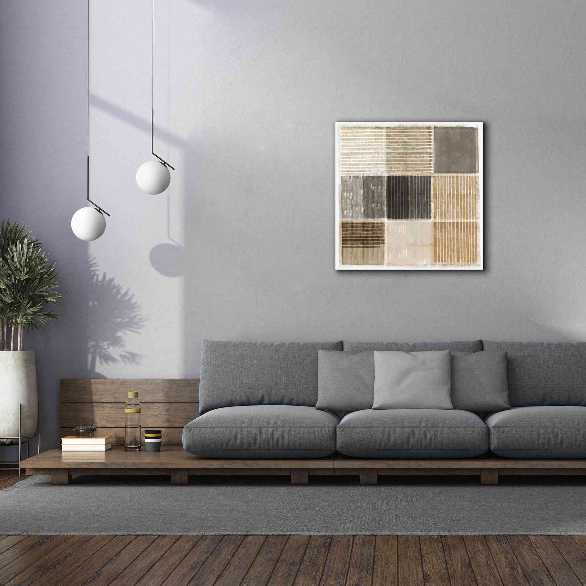 'Natural Patchwork II' by Flora Kouta Giclee Canvas Wall Art,37 x 37