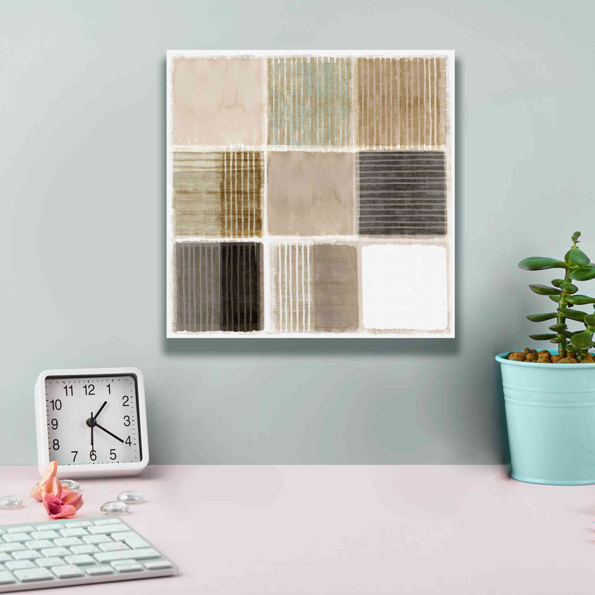 'Natural Patchwork III' by Flora Kouta Giclee Canvas Wall Art,12 x 12