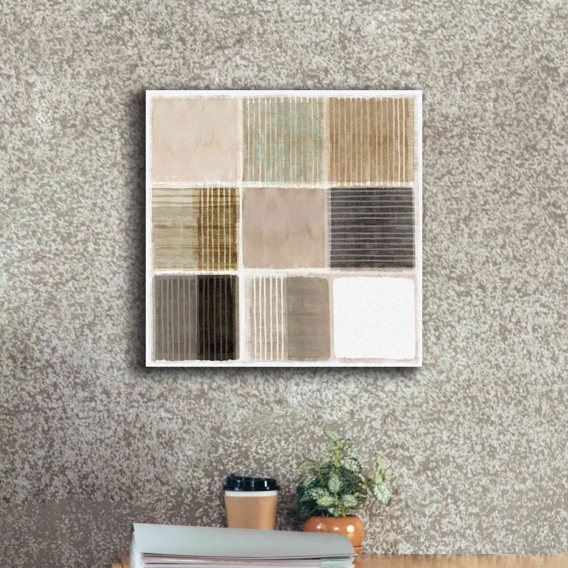 'Natural Patchwork III' by Flora Kouta Giclee Canvas Wall Art,18 x 18