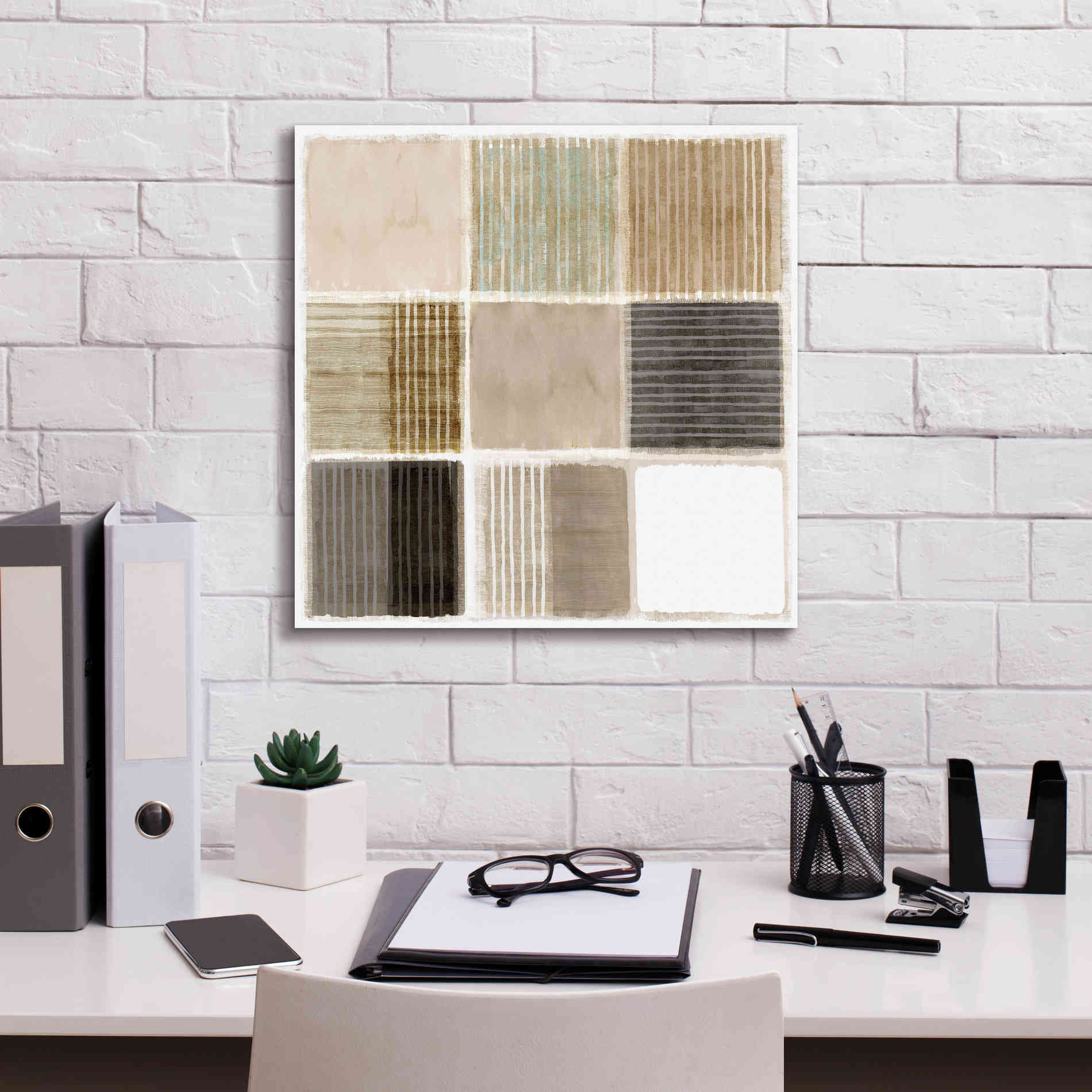 'Natural Patchwork III' by Flora Kouta Giclee Canvas Wall Art,18 x 18