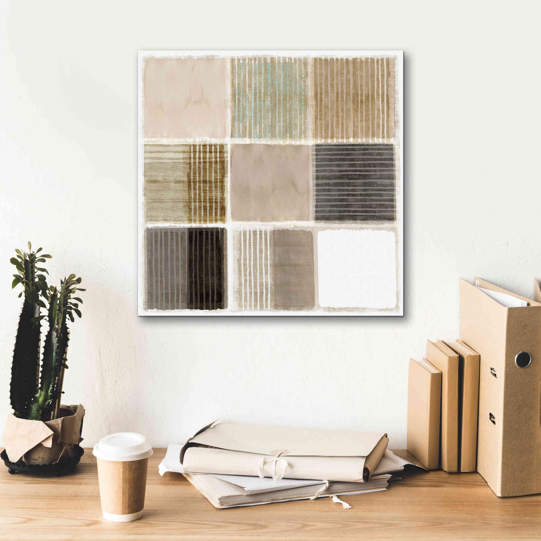 'Natural Patchwork III' by Flora Kouta Giclee Canvas Wall Art,18 x 18