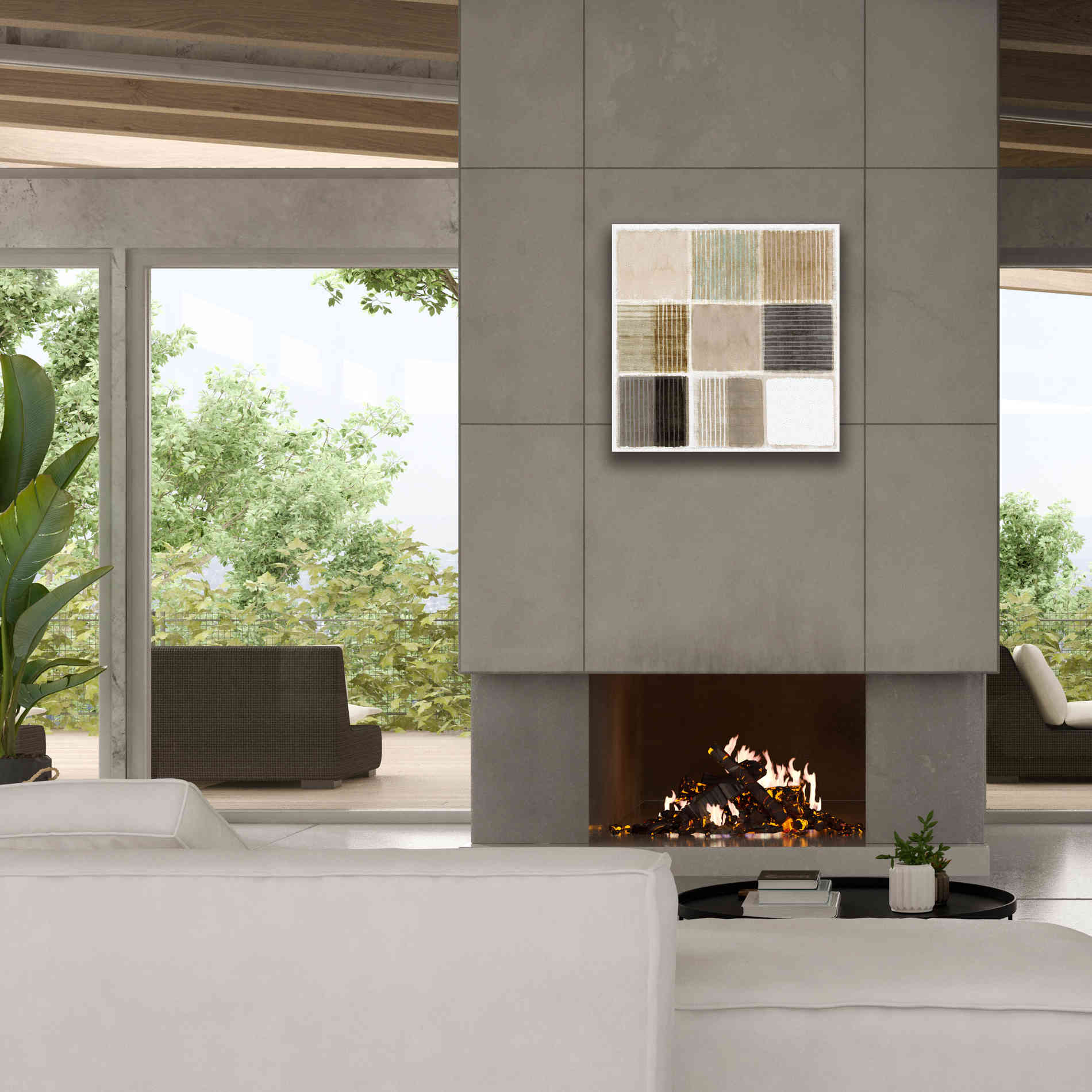 'Natural Patchwork III' by Flora Kouta Giclee Canvas Wall Art,26 x 26