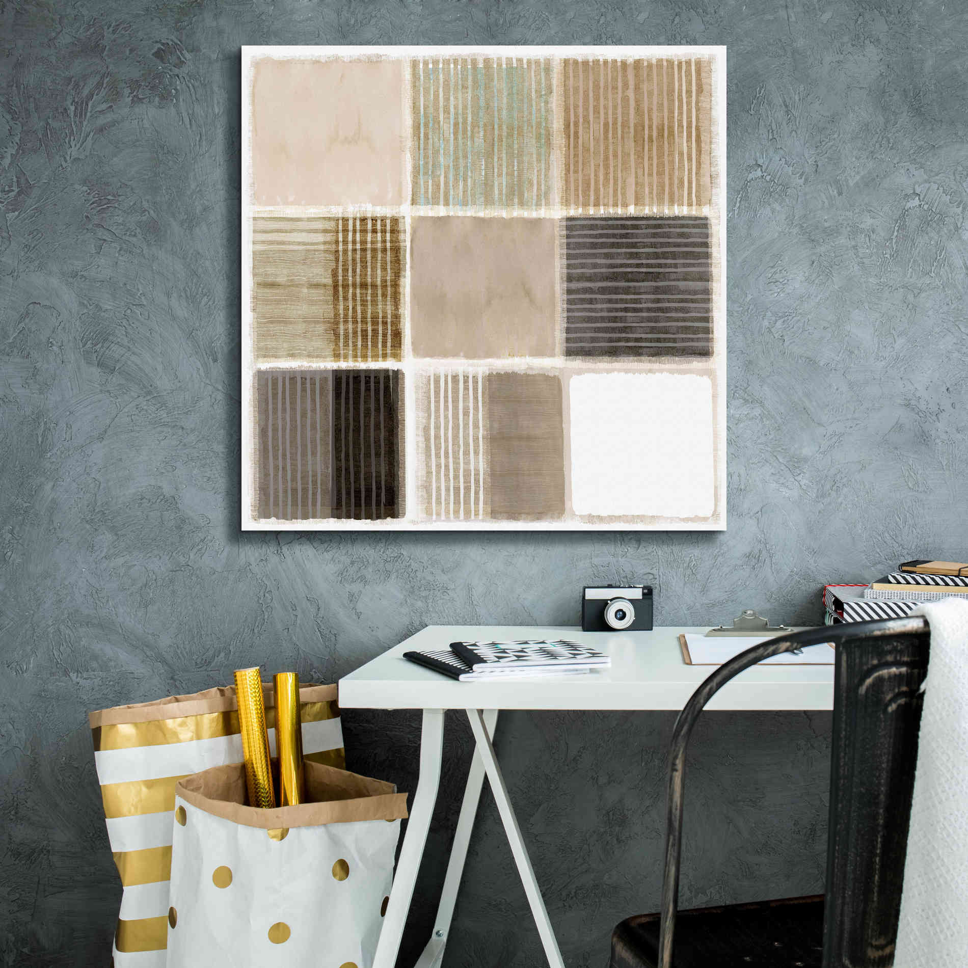 'Natural Patchwork III' by Flora Kouta Giclee Canvas Wall Art,26 x 26