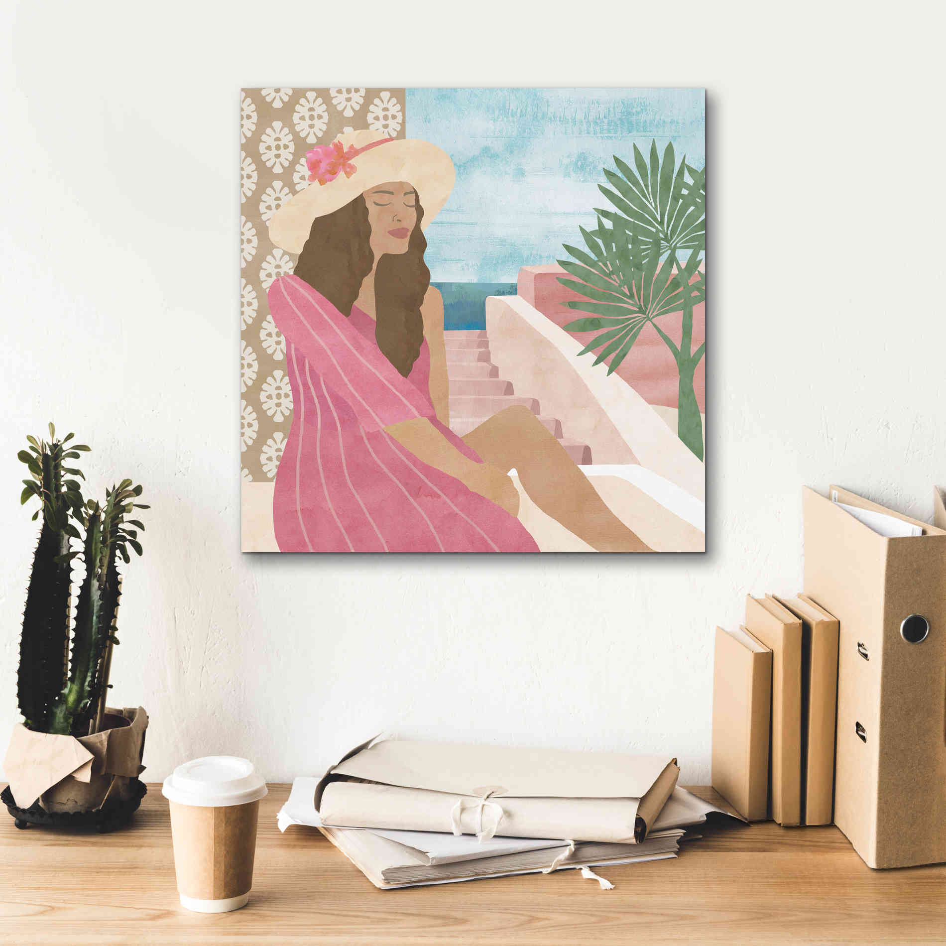 'Mediterranean Holiday II' by Flora Kouta Giclee Canvas Wall Art,18 x 18