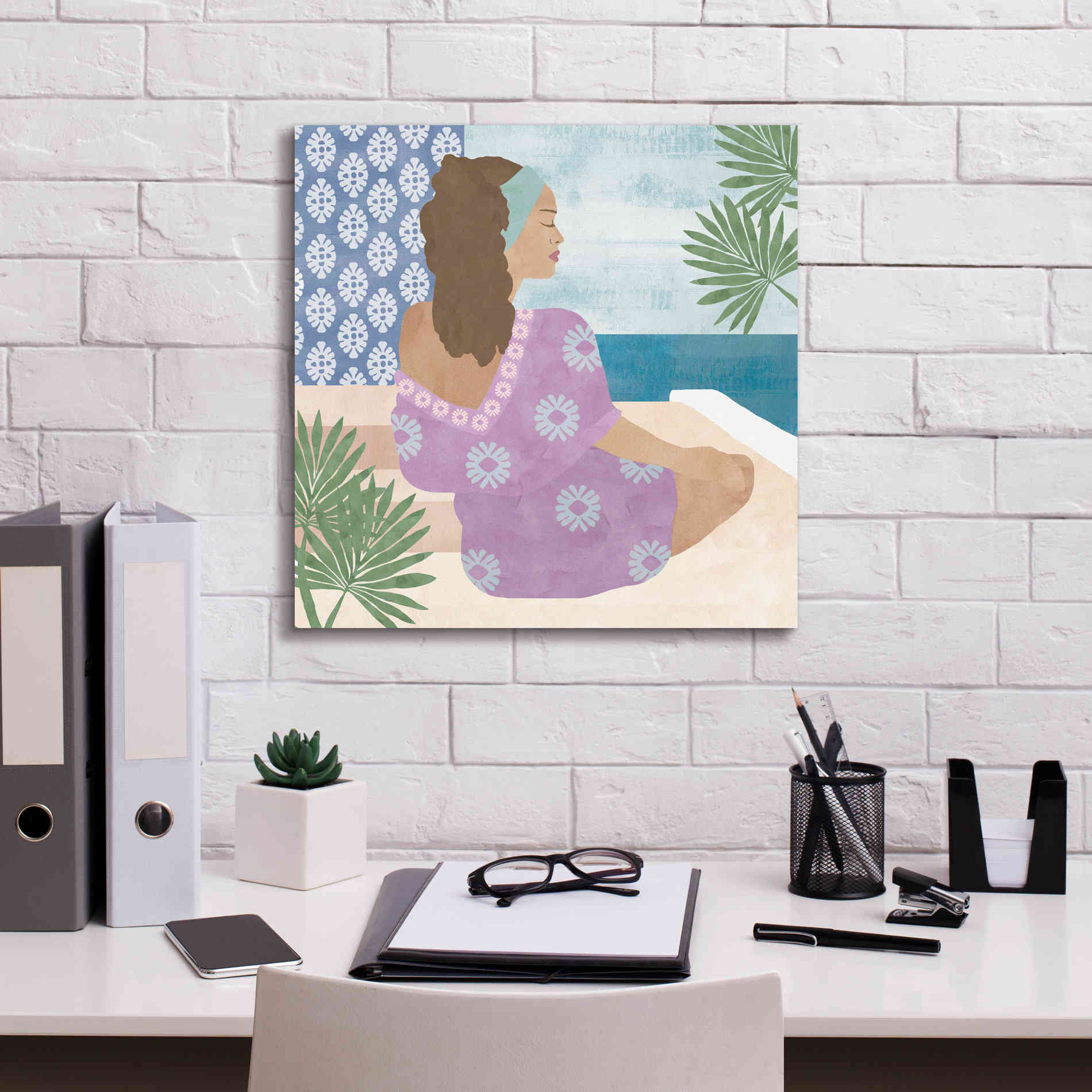 'Mediterranean Holiday III' by Flora Kouta Giclee Canvas Wall Art,18 x 18