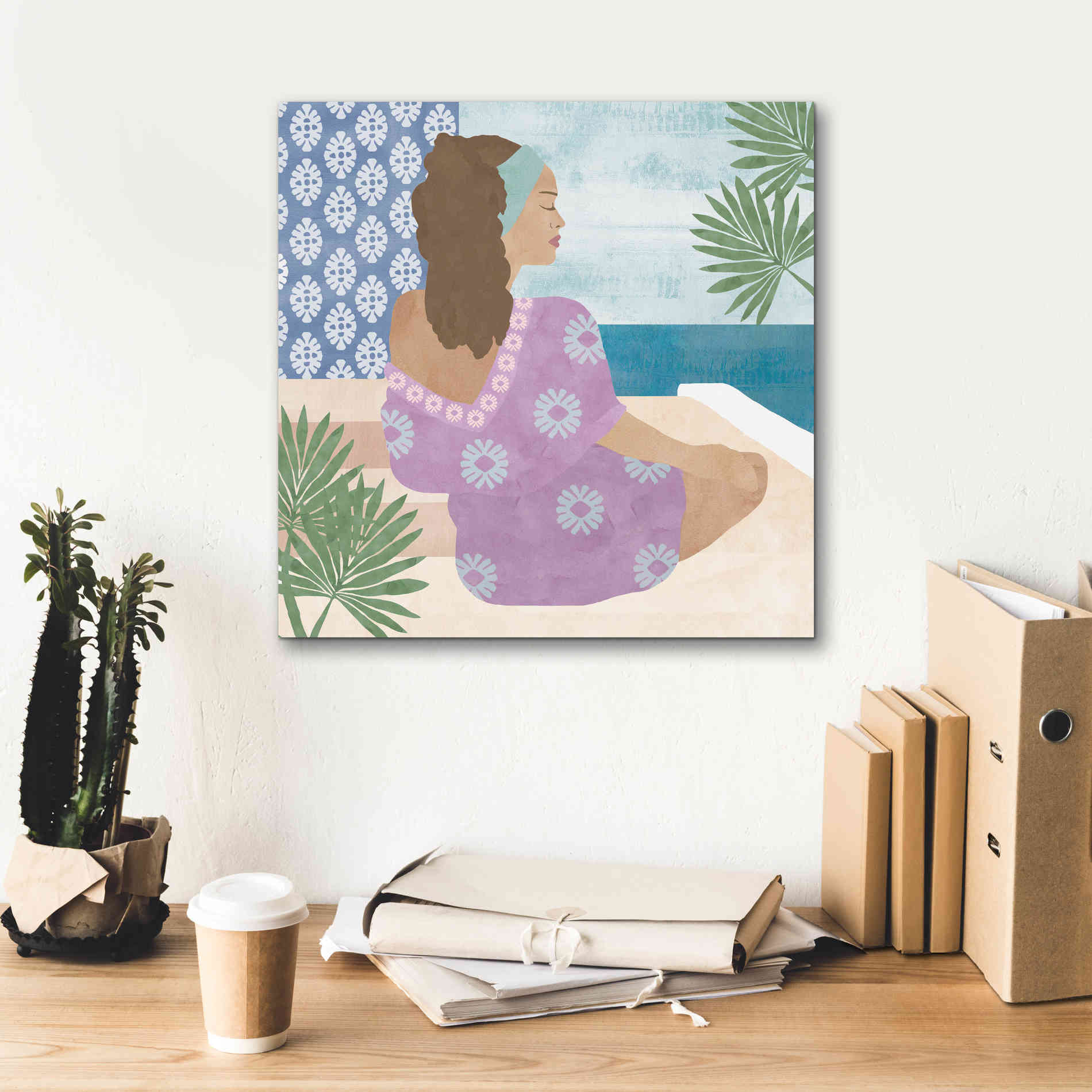 'Mediterranean Holiday III' by Flora Kouta Giclee Canvas Wall Art,18 x 18