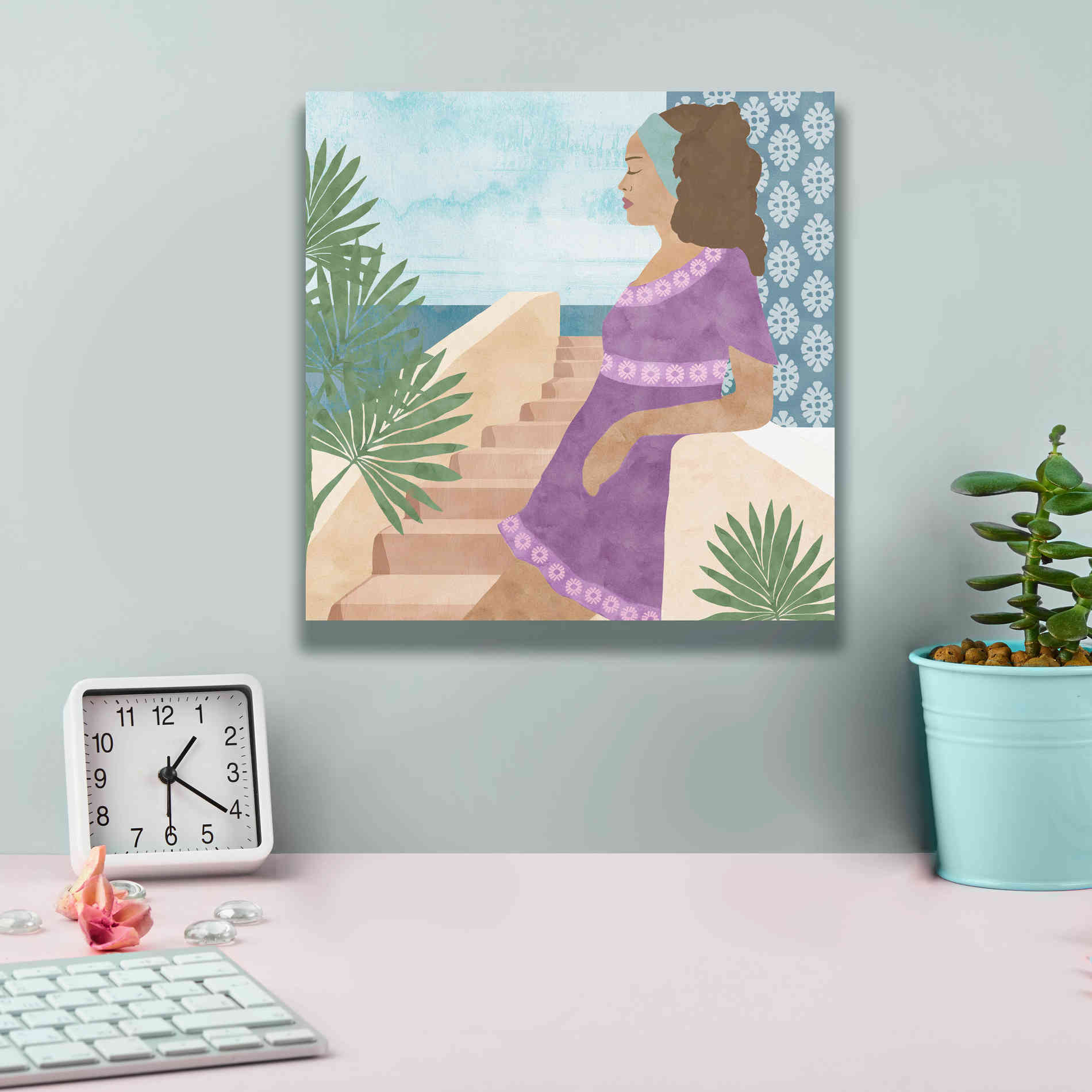 'Mediterranean Holiday IV' by Flora Kouta Giclee Canvas Wall Art,12 x 12