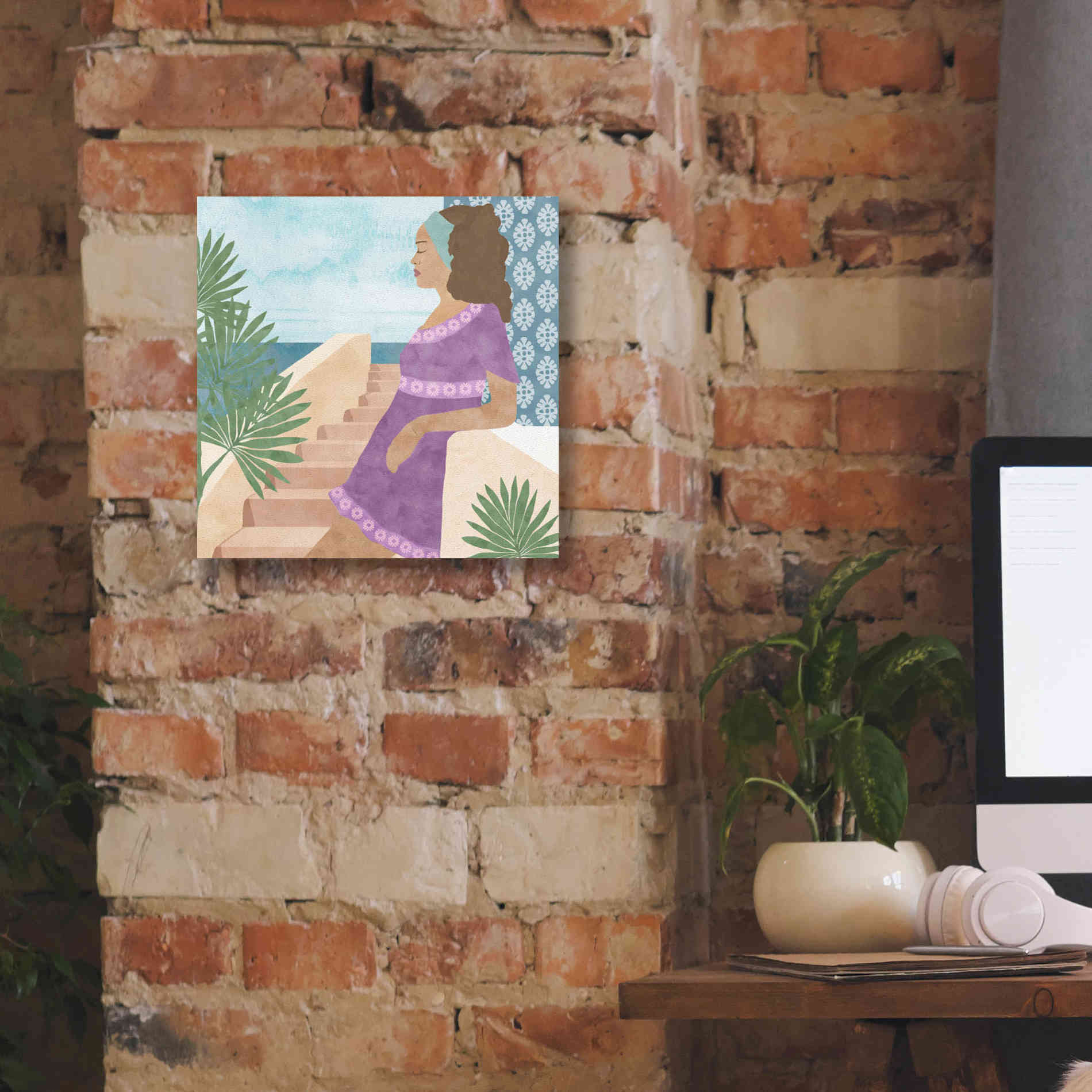 'Mediterranean Holiday IV' by Flora Kouta Giclee Canvas Wall Art,12 x 12