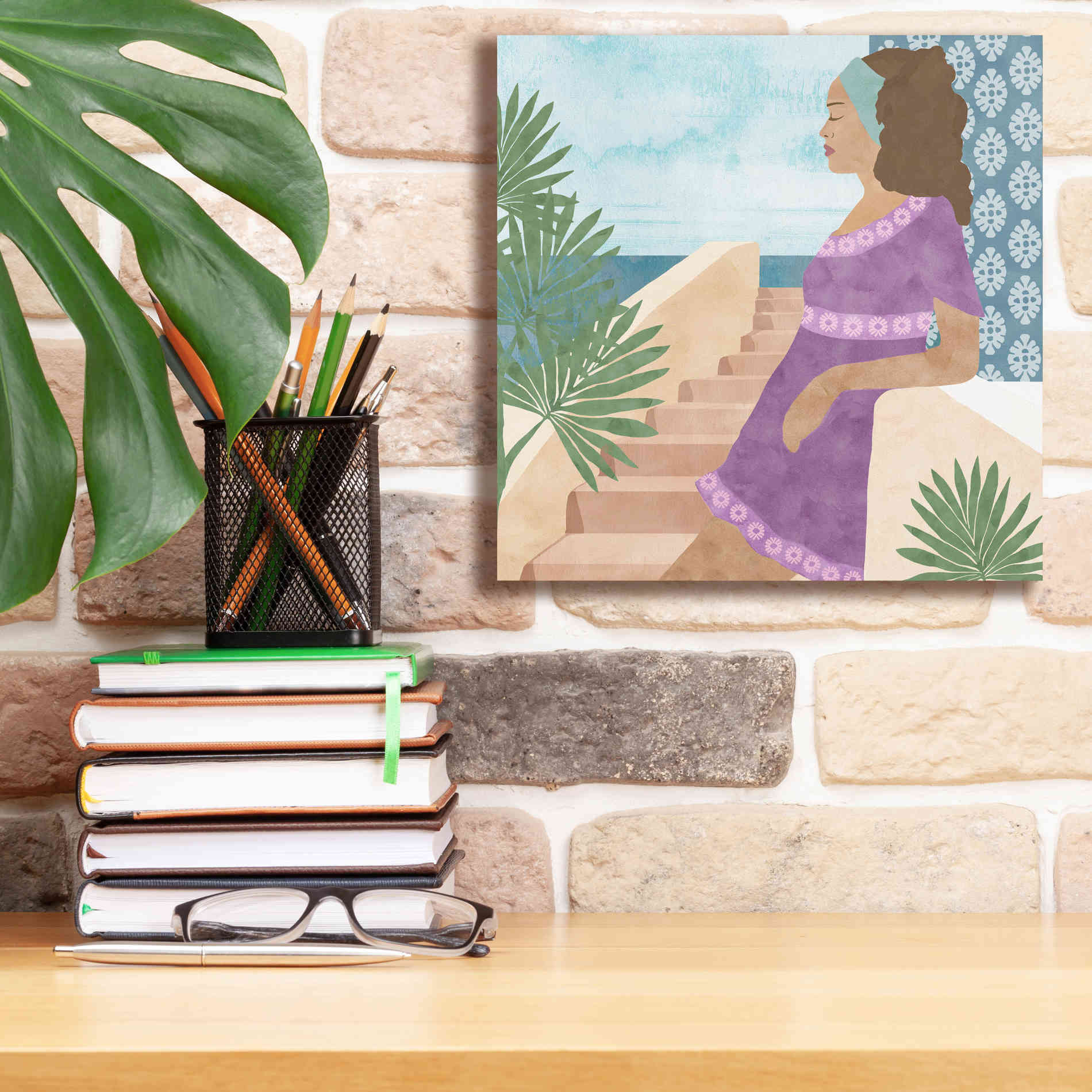 'Mediterranean Holiday IV' by Flora Kouta Giclee Canvas Wall Art,12 x 12