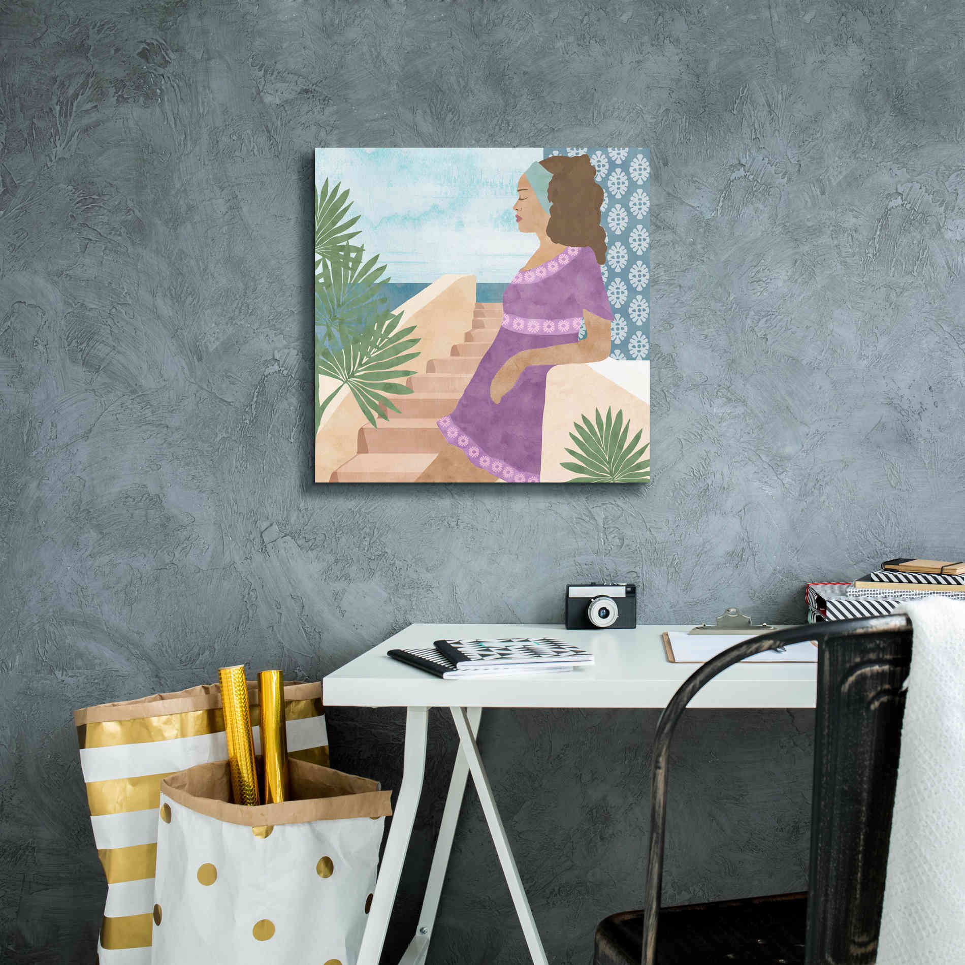 'Mediterranean Holiday IV' by Flora Kouta Giclee Canvas Wall Art,18 x 18