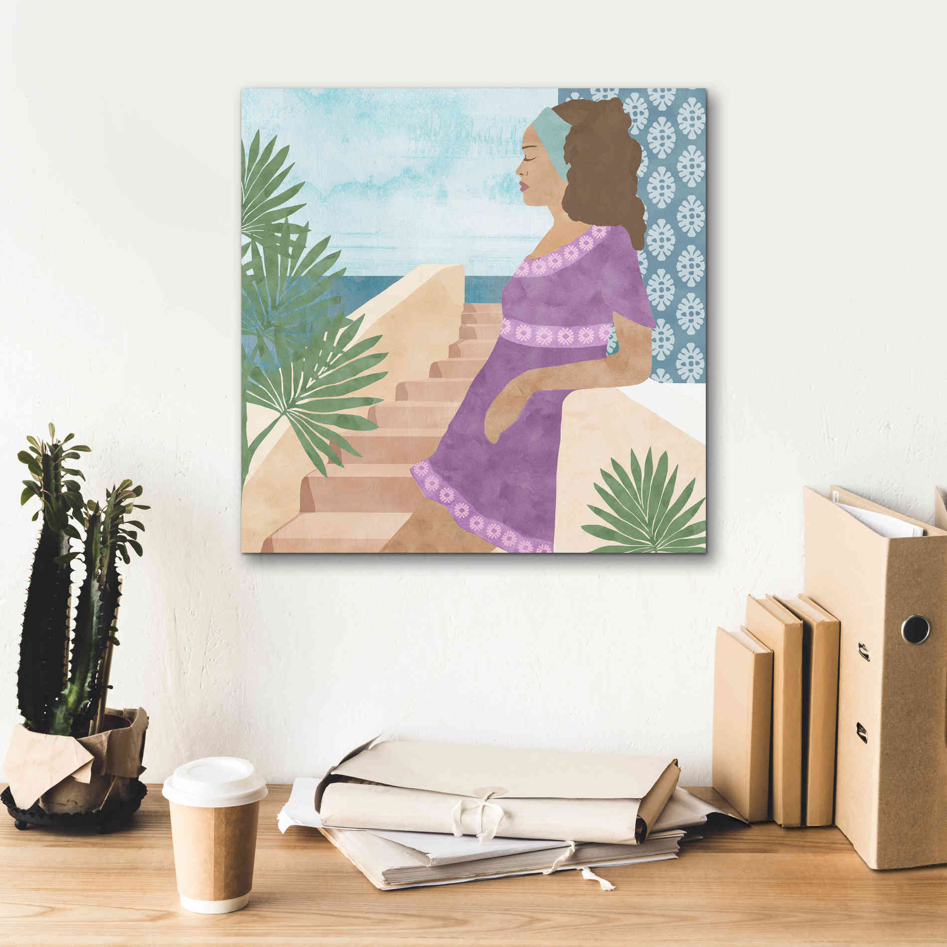 'Mediterranean Holiday IV' by Flora Kouta Giclee Canvas Wall Art,18 x 18