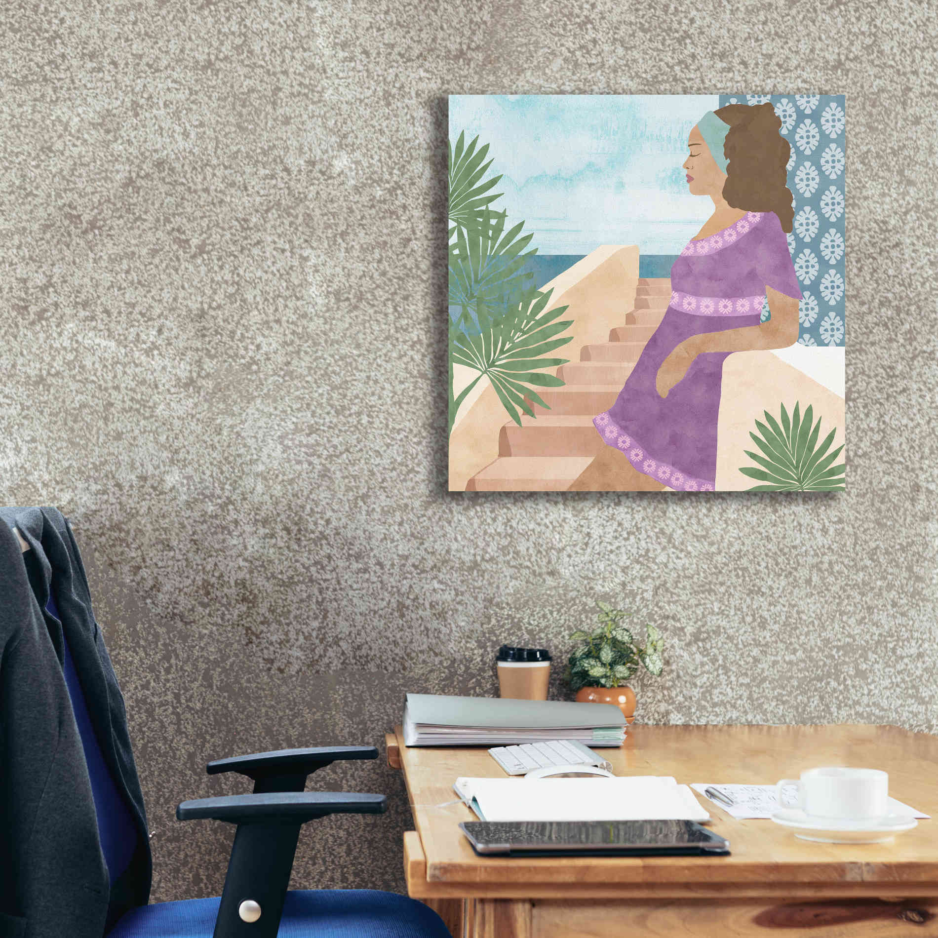 'Mediterranean Holiday IV' by Flora Kouta Giclee Canvas Wall Art,26 x 26