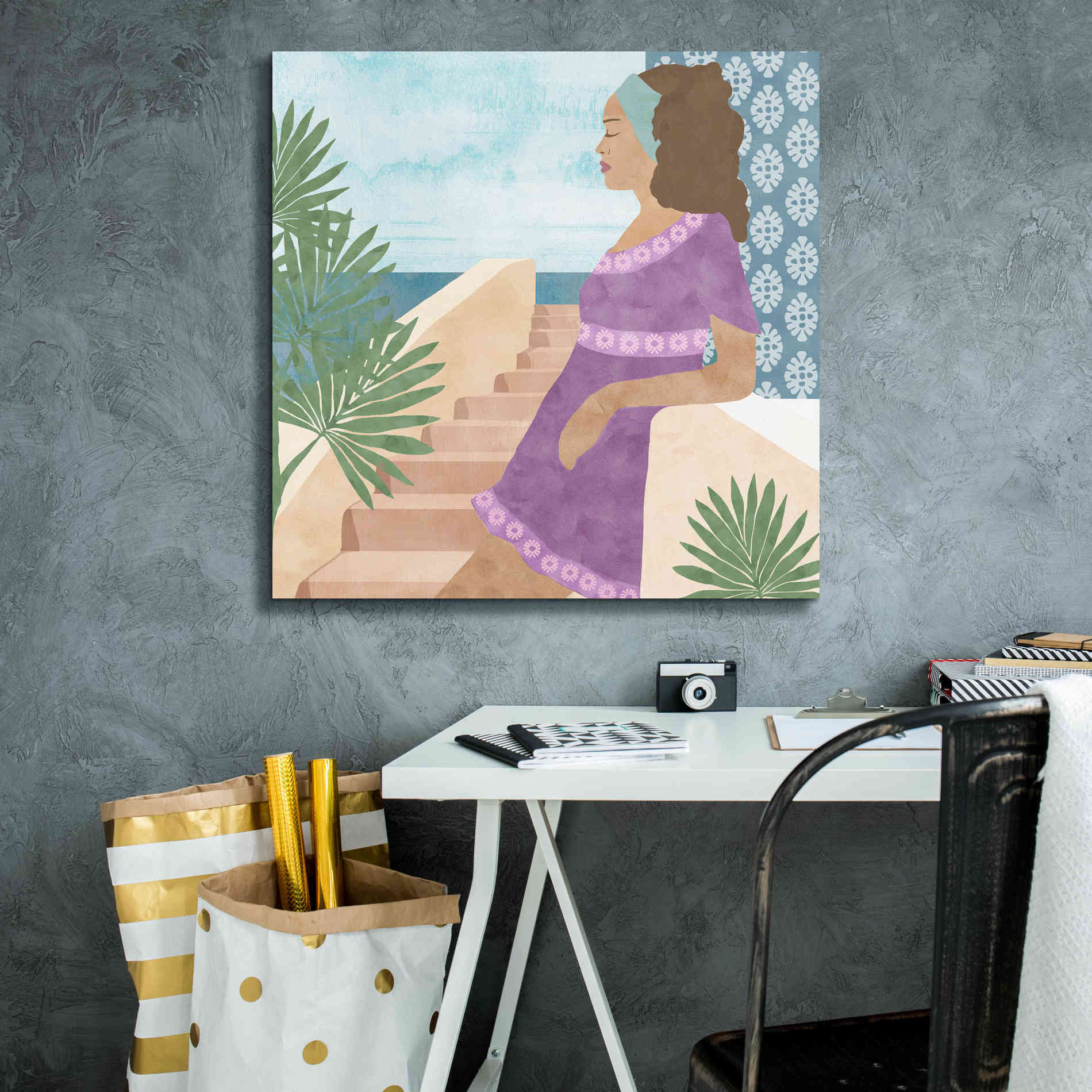 'Mediterranean Holiday IV' by Flora Kouta Giclee Canvas Wall Art,26 x 26