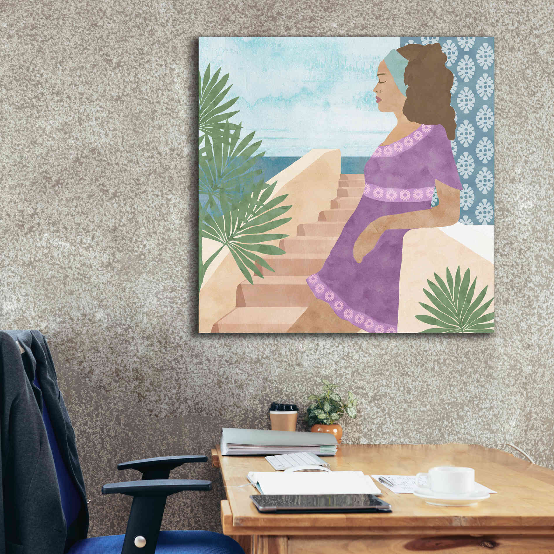 'Mediterranean Holiday IV' by Flora Kouta Giclee Canvas Wall Art,37 x 37