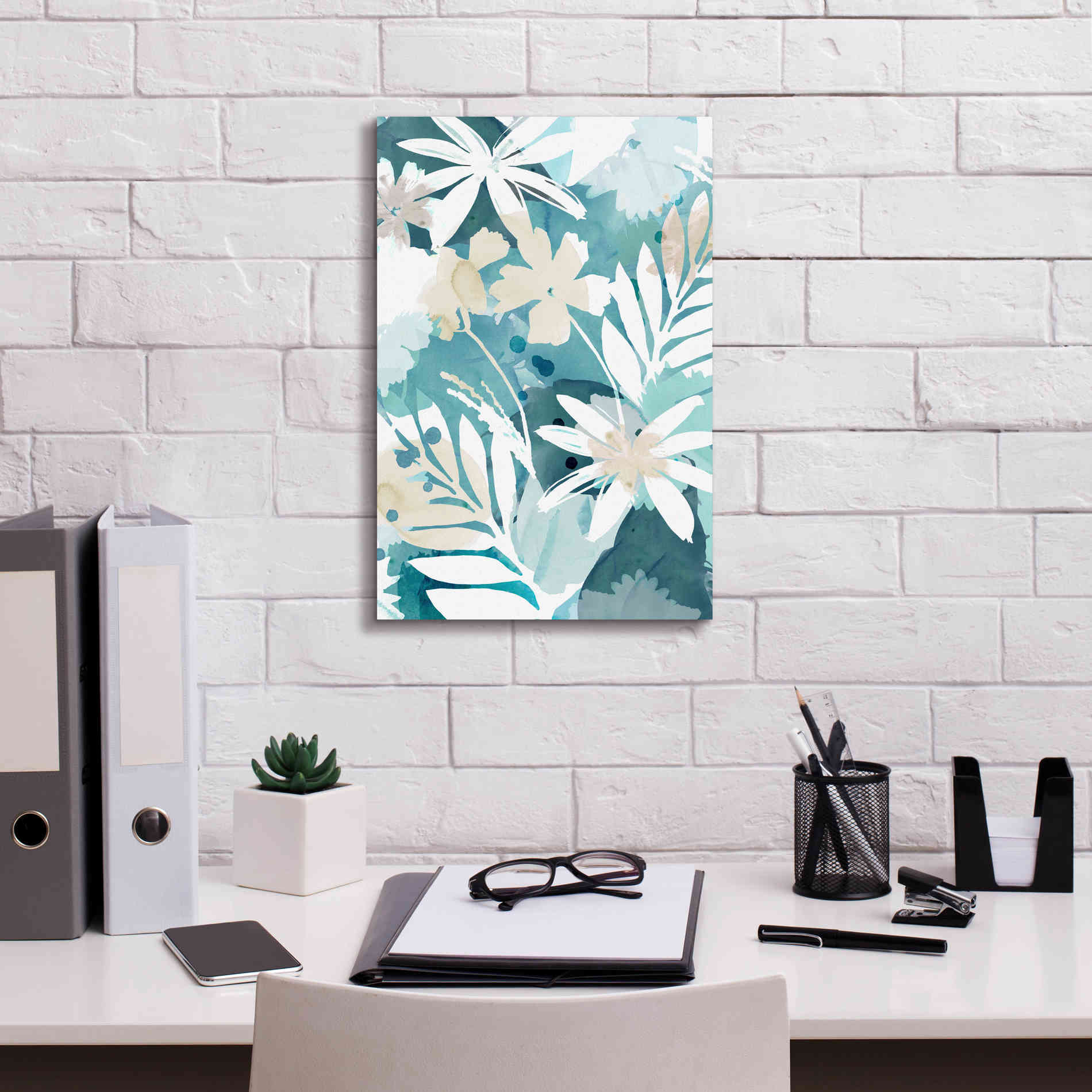 'Soft Blue Floral I' by Flora Kouta Giclee Canvas Wall Art,12 x 18