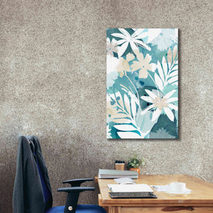 'Soft Blue Floral I' by Flora Kouta Giclee Canvas Wall Art,26 x 40