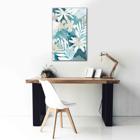 Image of 'Soft Blue Floral I' by Flora Kouta Giclee Canvas Wall Art,26 x 40
