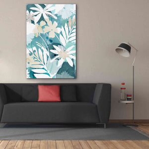 'Soft Blue Floral I' by Flora Kouta Giclee Canvas Wall Art,40 x 60