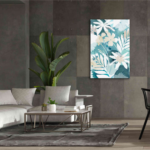 Image of 'Soft Blue Floral I' by Flora Kouta Giclee Canvas Wall Art,40 x 60