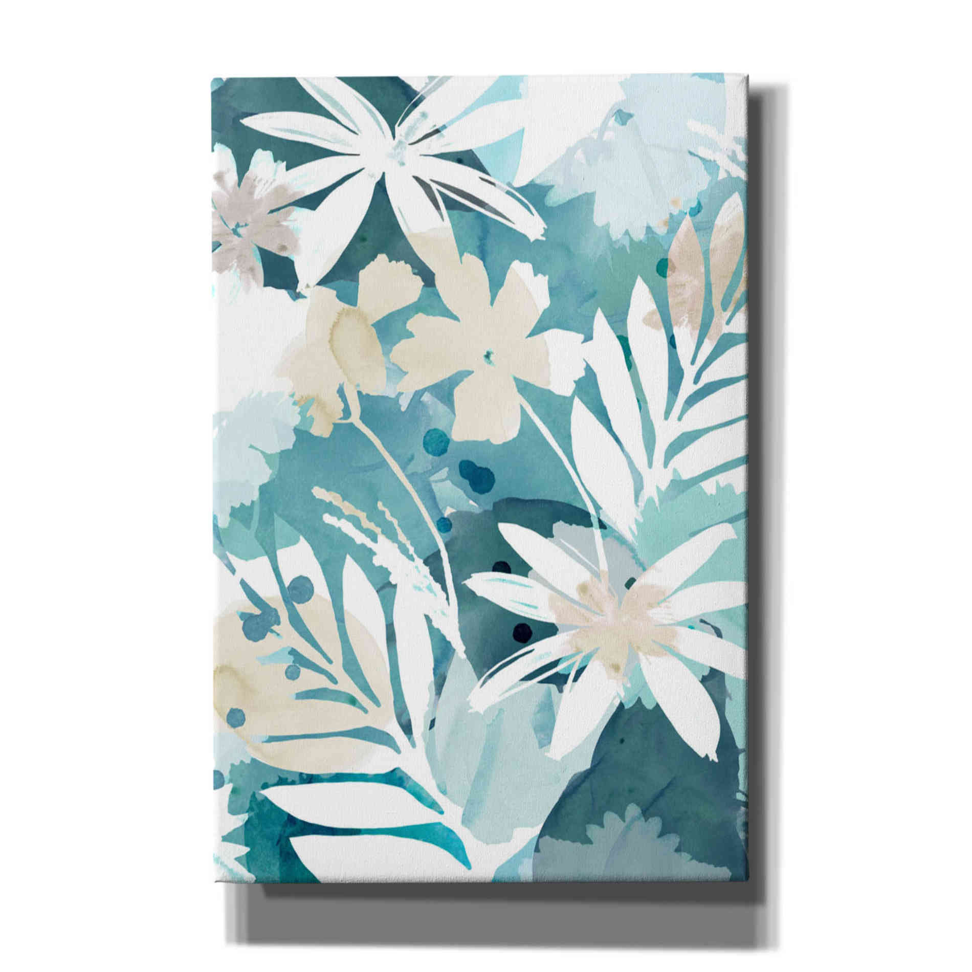 'Soft Blue Floral I' by Flora Kouta Giclee Canvas Wall Art