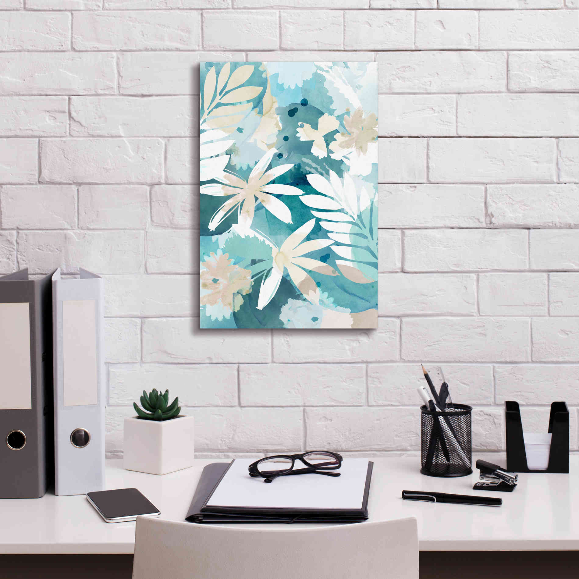 'Soft Blue Floral II' by Flora Kouta Giclee Canvas Wall Art,12 x 18