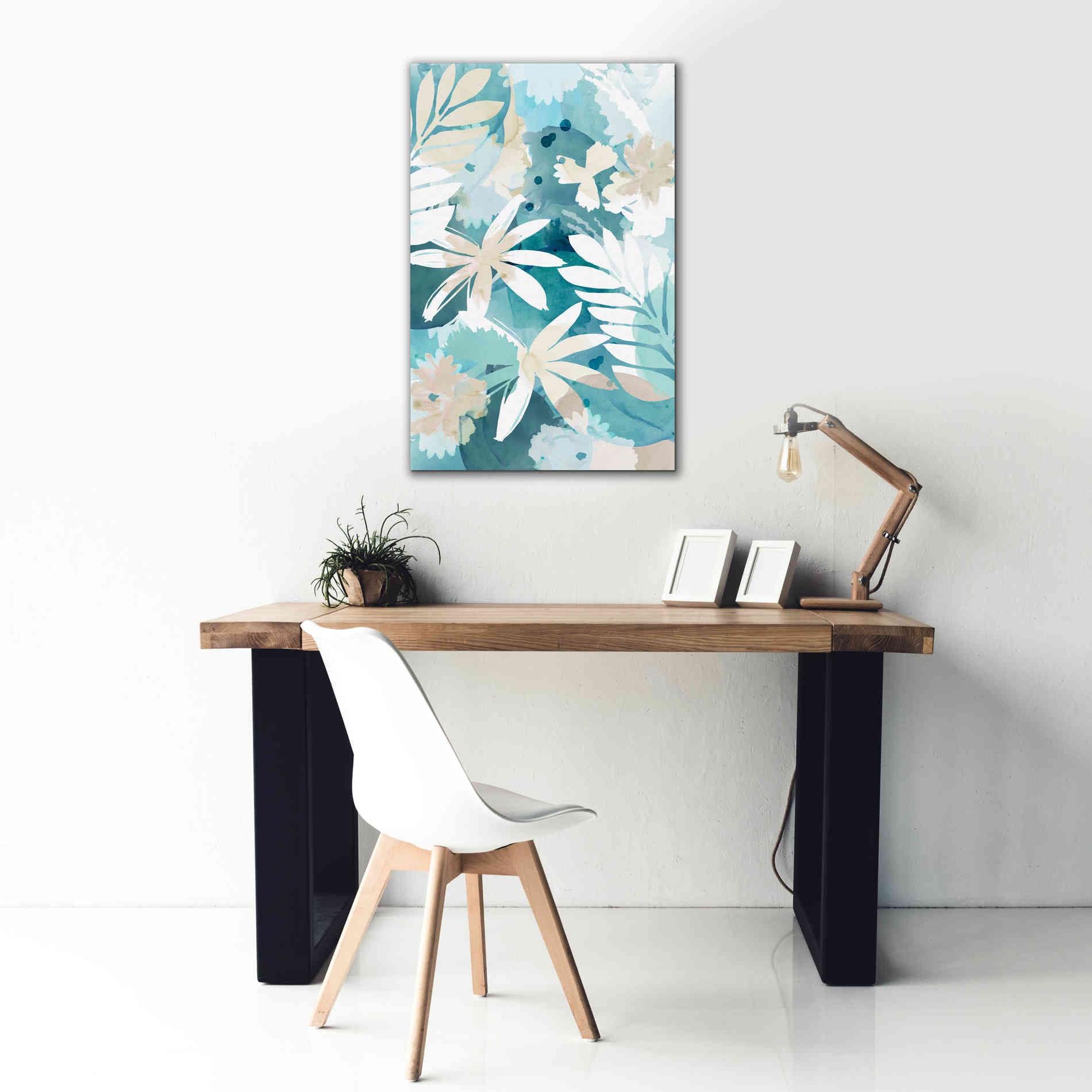 'Soft Blue Floral II' by Flora Kouta Giclee Canvas Wall Art,26 x 40