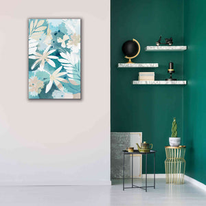 'Soft Blue Floral II' by Flora Kouta Giclee Canvas Wall Art,26 x 40
