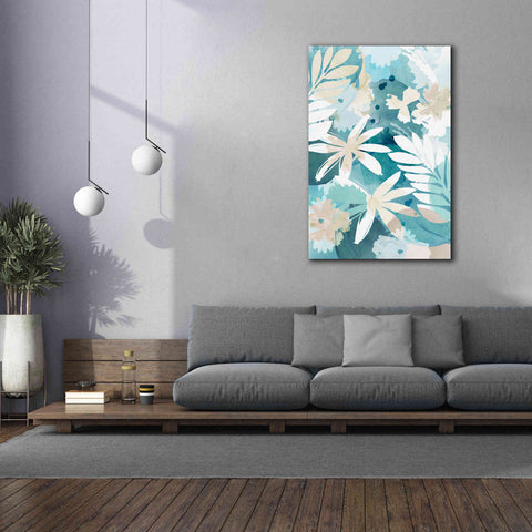 Image of 'Soft Blue Floral II' by Flora Kouta Giclee Canvas Wall Art,40 x 60