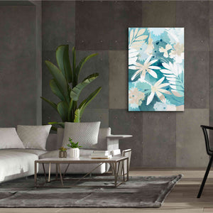 'Soft Blue Floral II' by Flora Kouta Giclee Canvas Wall Art,40 x 60
