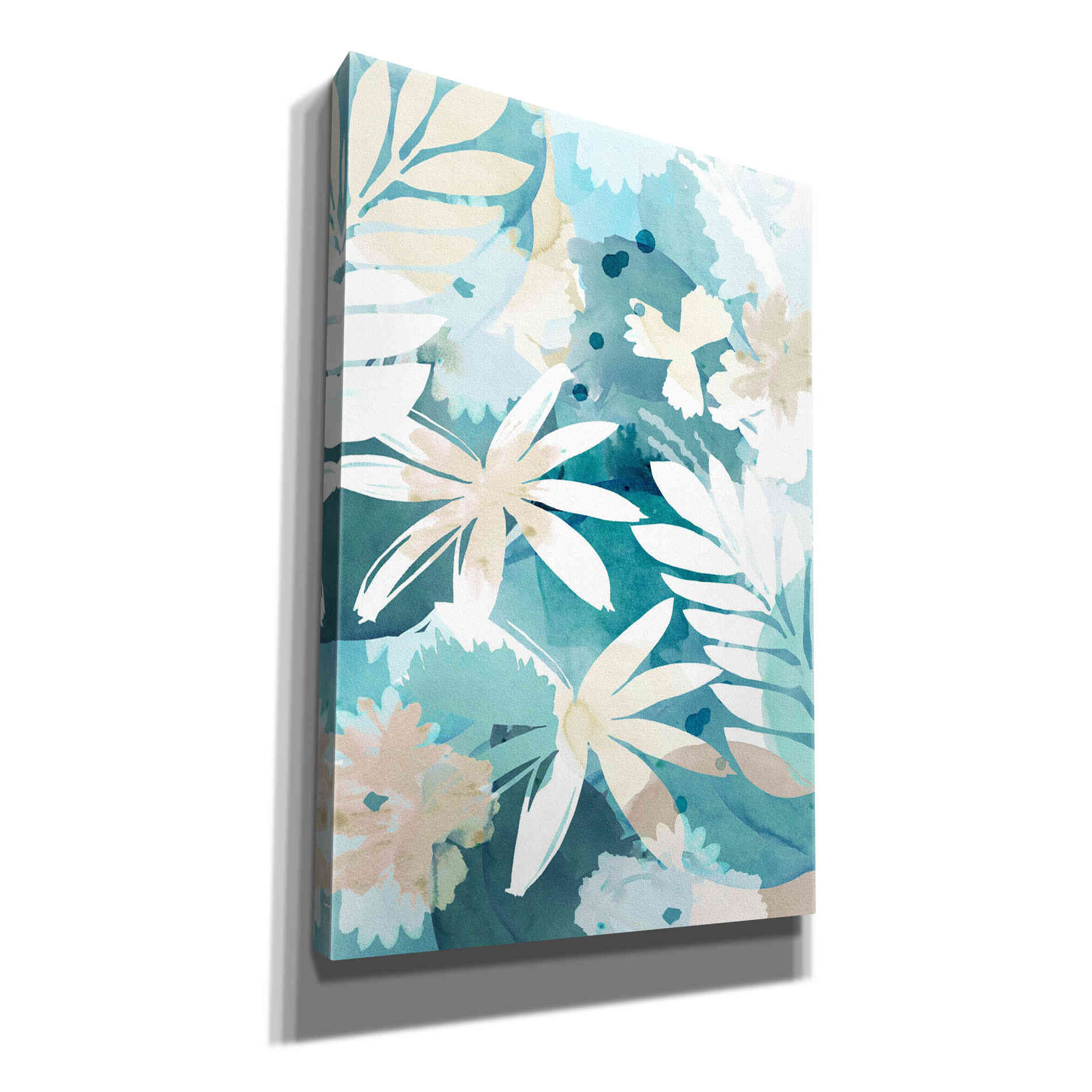 'Soft Blue Floral II' by Flora Kouta Giclee Canvas Wall Art