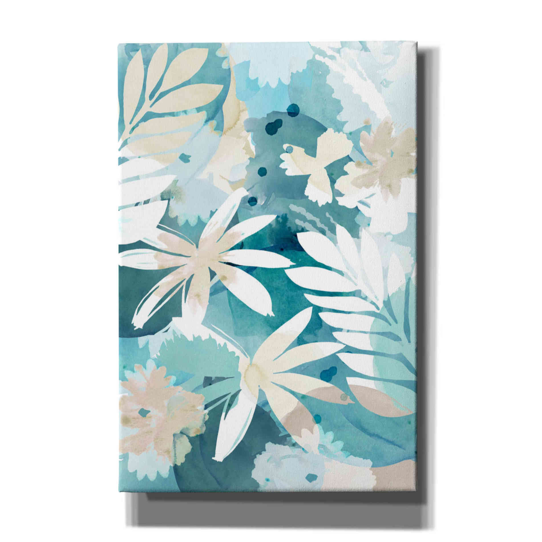 'Soft Blue Floral II' by Flora Kouta Giclee Canvas Wall Art