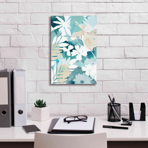 Image of 'Soft Blue Floral III' by Flora Kouta Giclee Canvas Wall Art,12 x 18