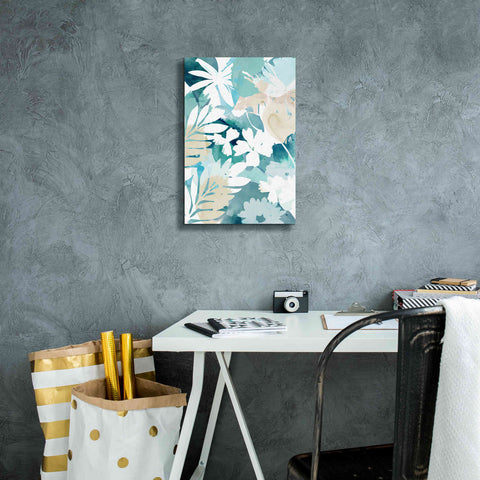 Image of 'Soft Blue Floral III' by Flora Kouta Giclee Canvas Wall Art,12 x 18