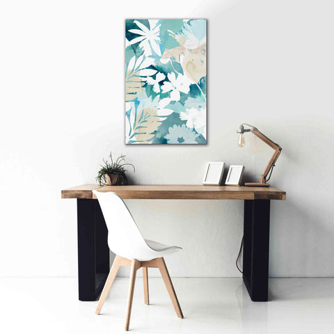Image of 'Soft Blue Floral III' by Flora Kouta Giclee Canvas Wall Art,26 x 40