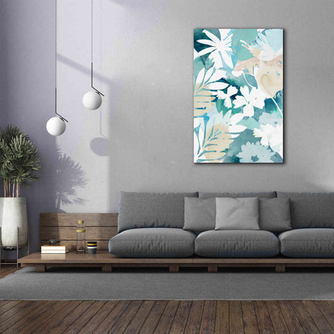 Image of 'Soft Blue Floral III' by Flora Kouta Giclee Canvas Wall Art,40 x 60