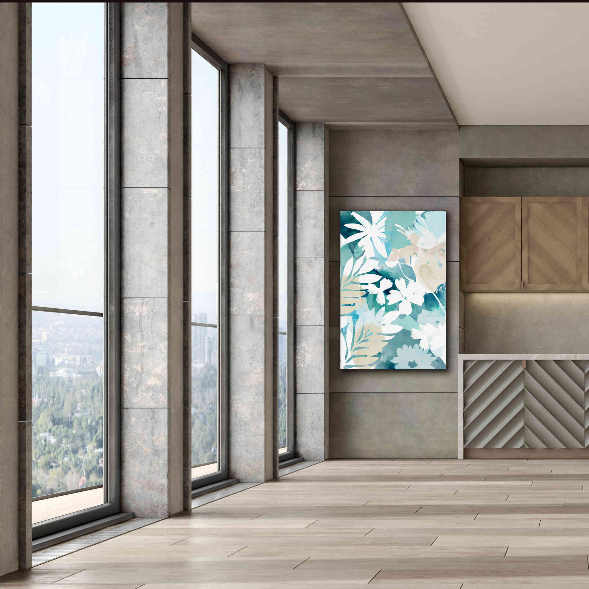 'Soft Blue Floral III' by Flora Kouta Giclee Canvas Wall Art,40 x 60