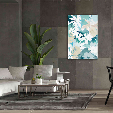 Image of 'Soft Blue Floral III' by Flora Kouta Giclee Canvas Wall Art,40 x 60