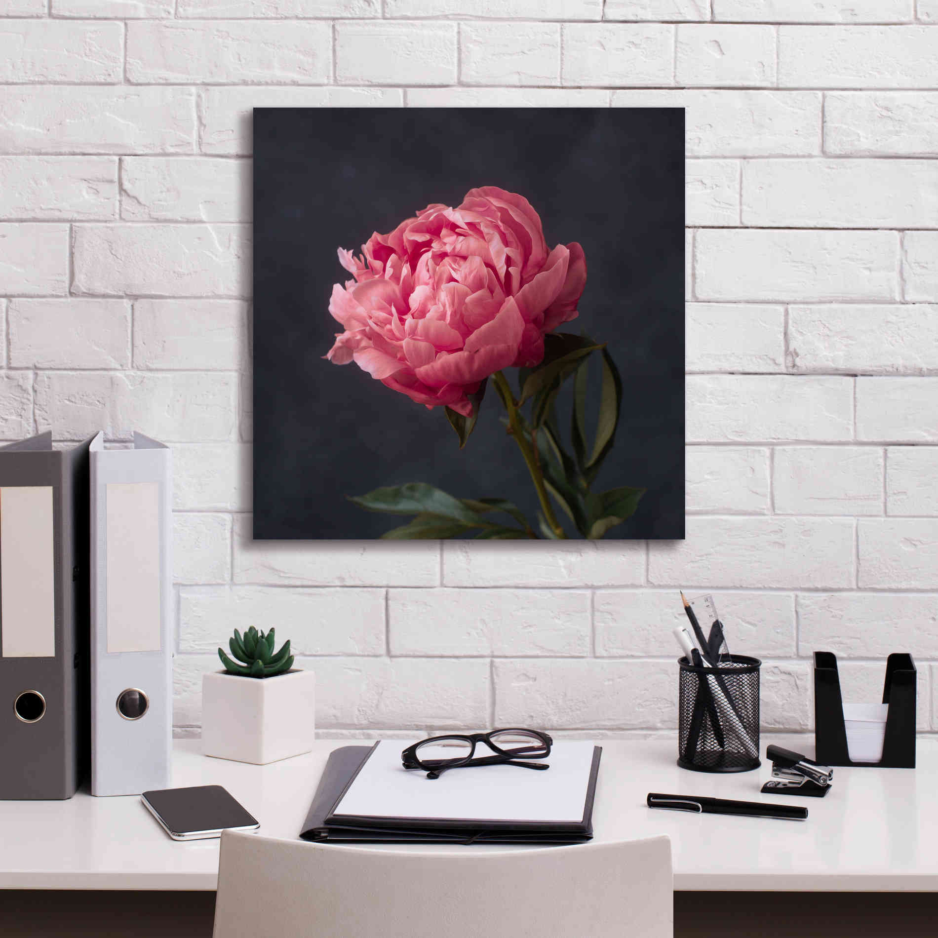 'Perfectly Pink' by Leah McLean Giclee Canvas Wall Art,18 x 18