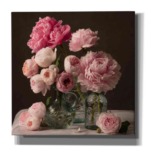 Image of 'Rose And Peony Dark Duet' by Leah McLean Giclee Canvas Wall Art