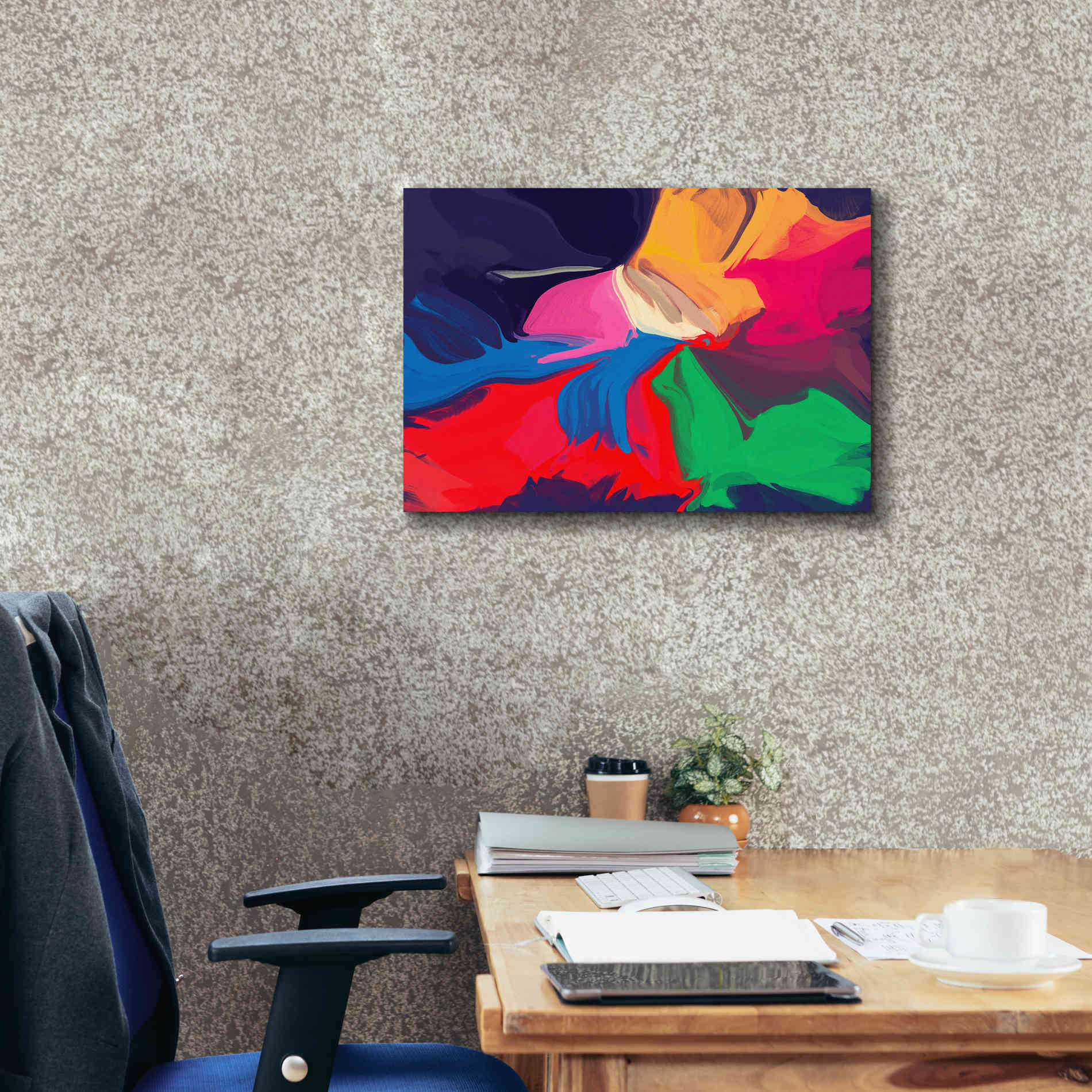 'Abstract Colorful Flows 1' by Irena Orlov Giclee Canvas Wall Art,24 x 20