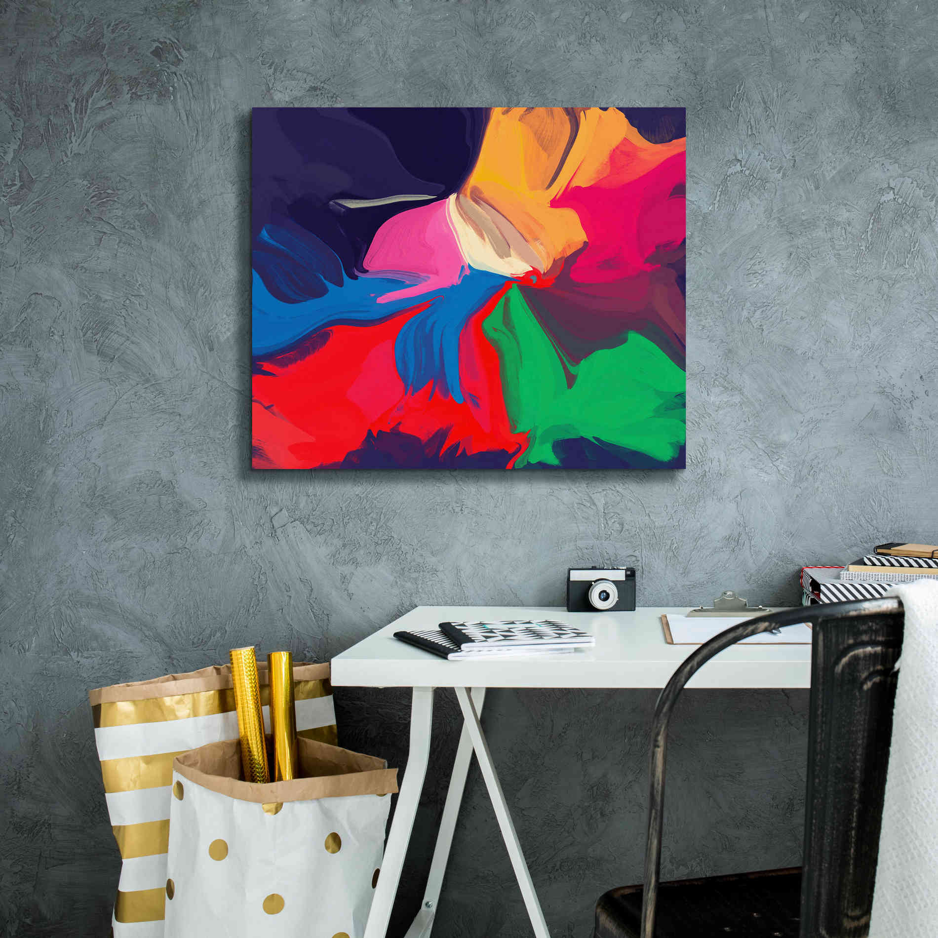 'Abstract Colorful Flows 1' by Irena Orlov Giclee Canvas Wall Art,24 x 20