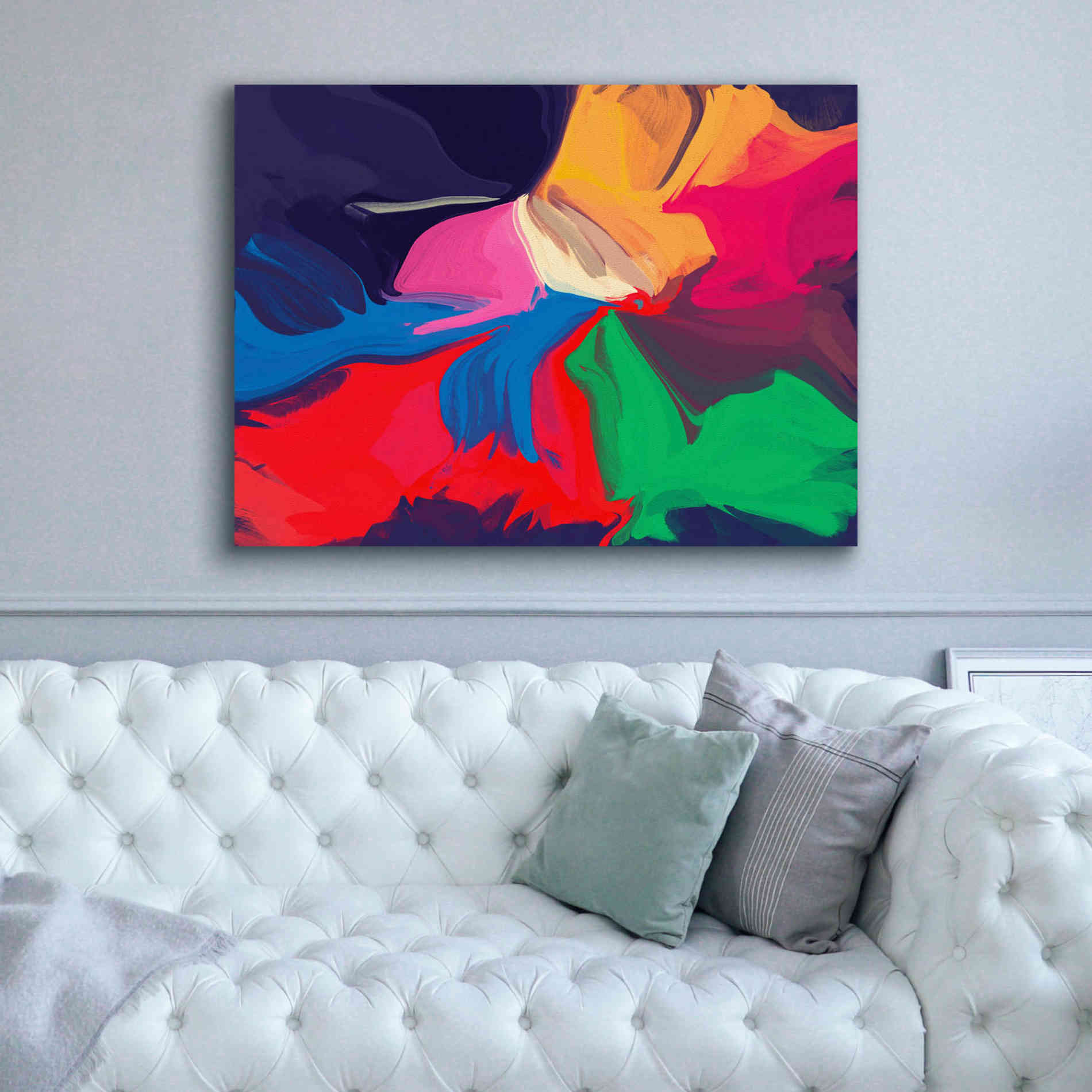 'Abstract Colorful Flows 1' by Irena Orlov Giclee Canvas Wall Art,54 x 40